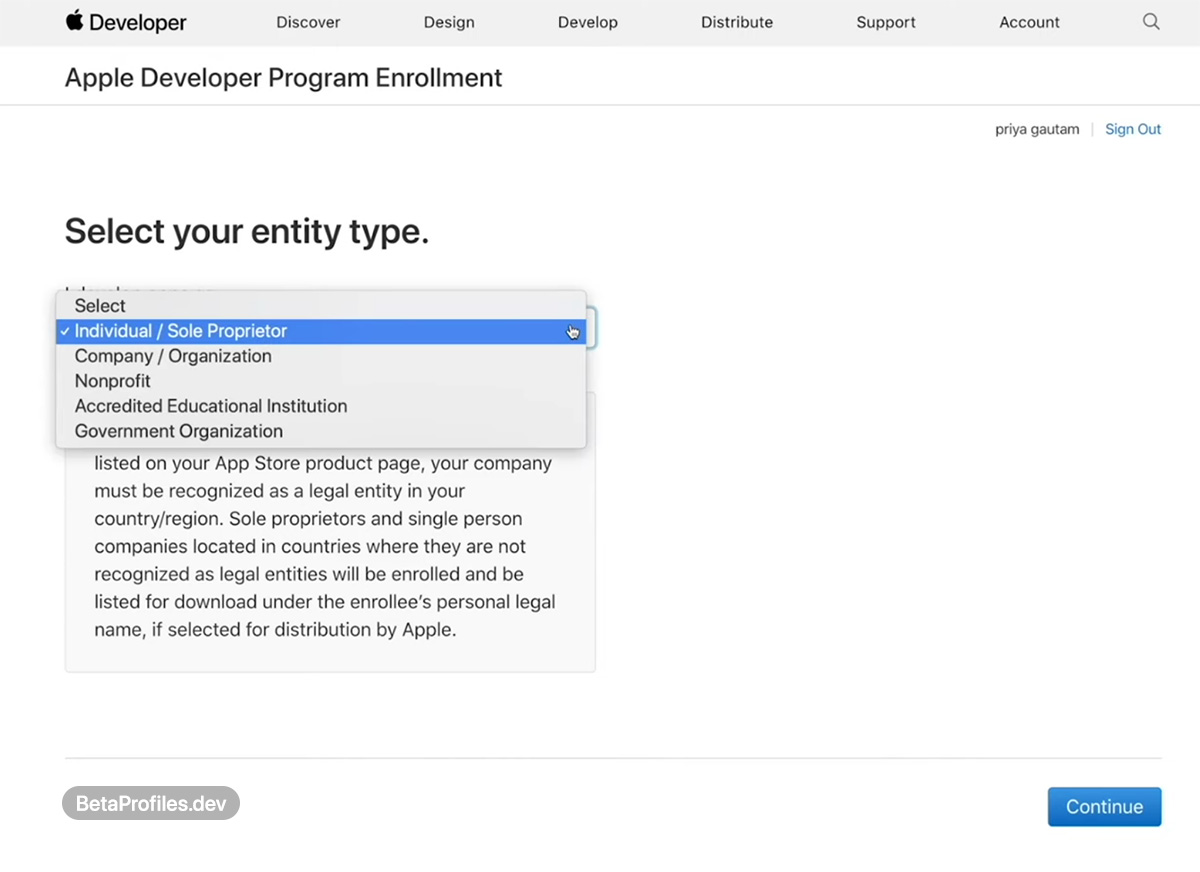 join apple developer program step 3