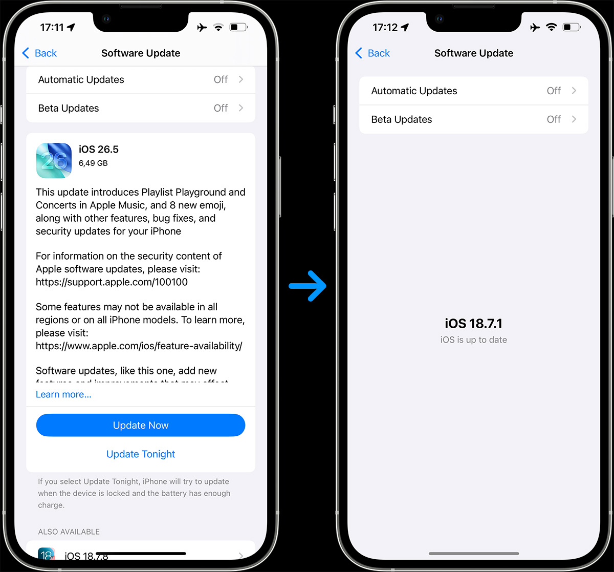 block ota is up to date